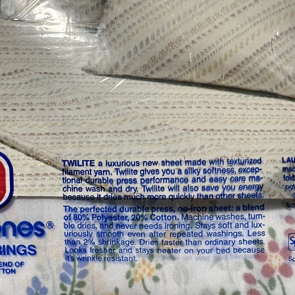 2 Vintage Morgan Jones Country Gardens Springs Twin Flat Sheet No-Iron Twilite - Picture 7 of 9